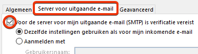 Server voor uitgaande e-mail